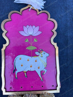 Cow and Lotus Bud Danglers with Chameli Strings Pair