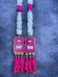 Cow and Lotus Bud Danglers with Chameli Strings Pair