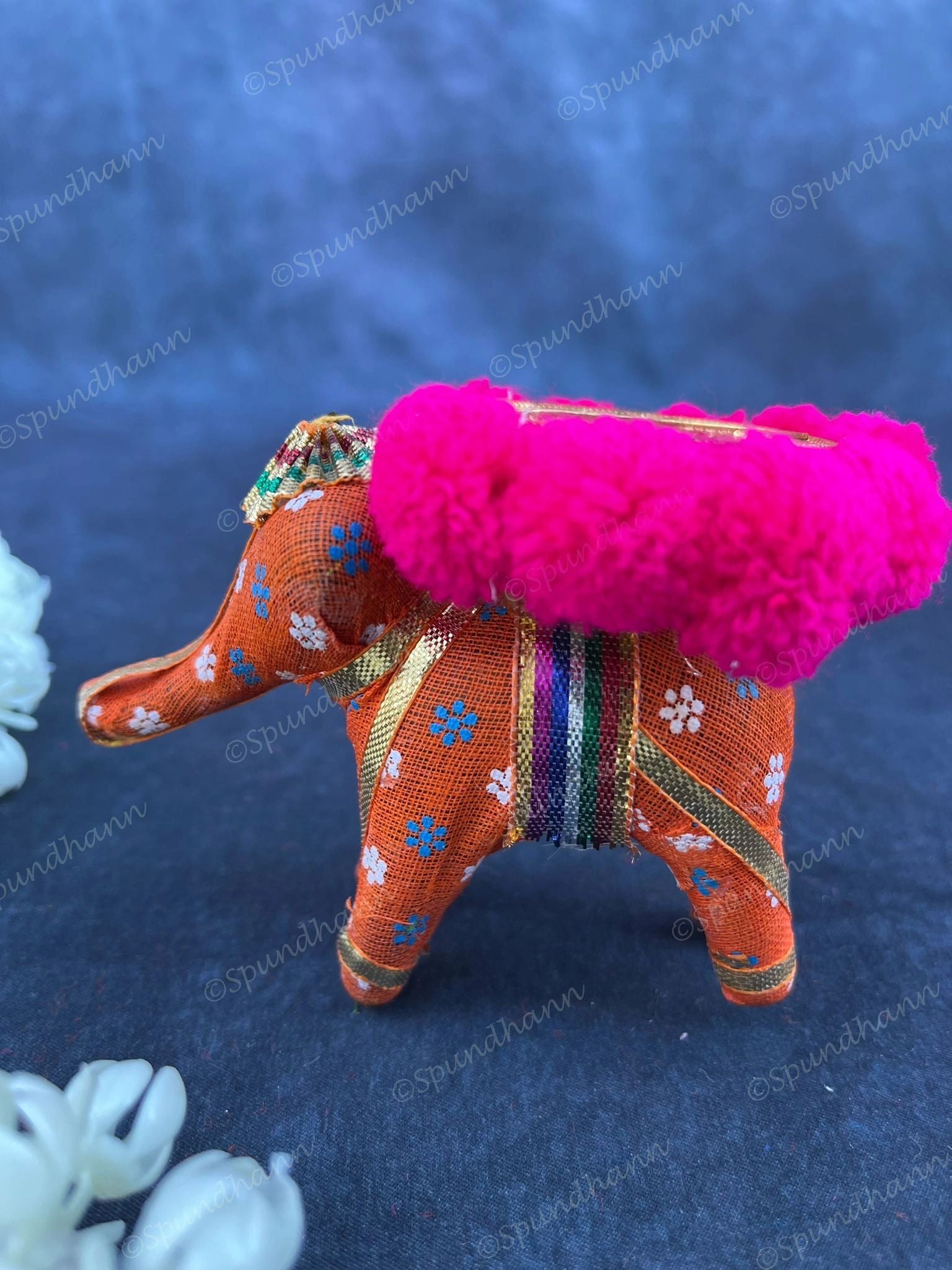 Elephant Pom Pom Tea Light Holder Pair