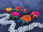 Elephant Pom Pom Tea Light Holder Pair