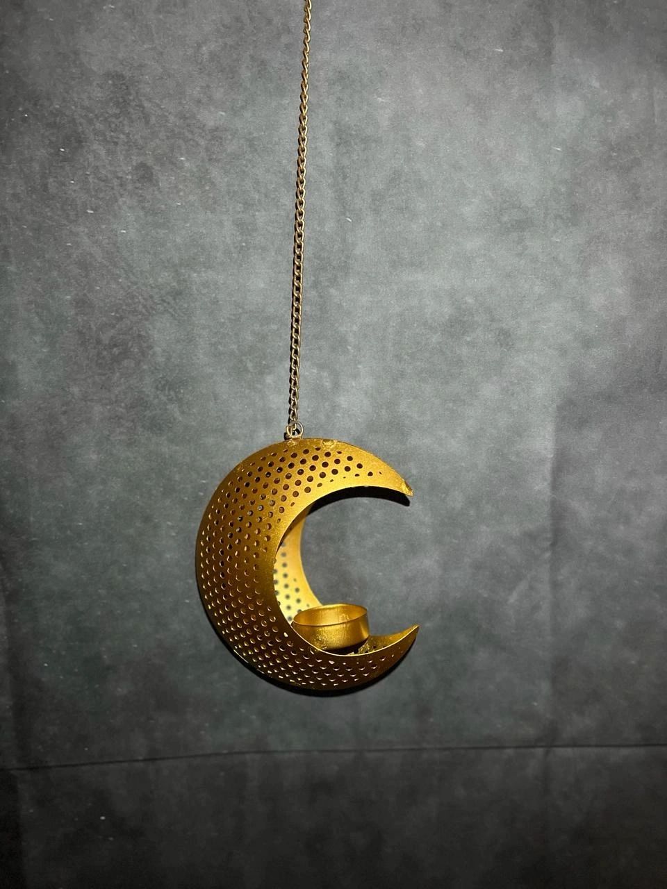 GILDED CRESCENT TEA LIGHT HOLDER