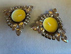 Triple Gold Leaf and White Studded Tealight Holder Pair