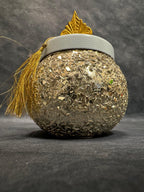 Mozaic Silver finish Matka Shape Canister with Royal Lid