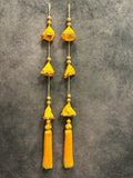 Sequin, Bead and Tassel Hanging Pair (Yellow)