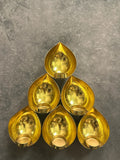 6-Scone Foil Gold and Black Tea Light (Hanging)