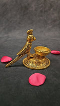 Antique Finish Parrot Diya (Gold)