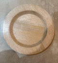 Round Wooden Charger Plate Natural & Light Finish (Set of 2)
