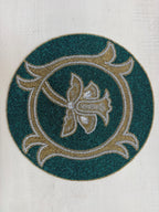 Selene Beaded Round Mat Gold & Emerald