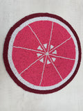 Crimson Citrus Beaded Round Mat