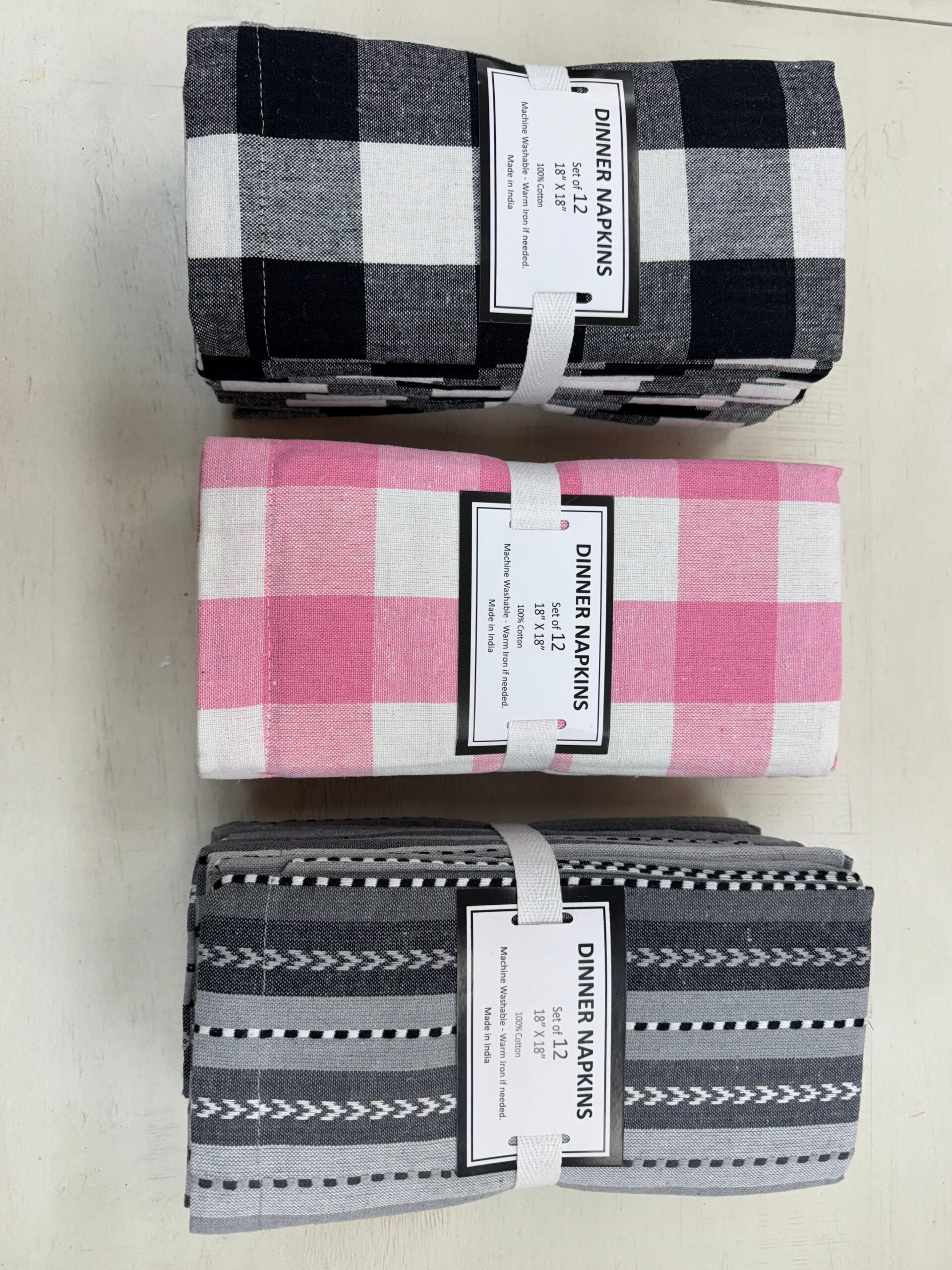 Premium Cotton Dinner Napkins Set of 12