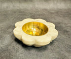 White Marble Flower Shape Diya