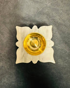 White Marble Square Shape Diya
