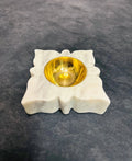 White Marble Square Shape Diya