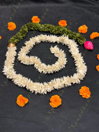 White and Green Chameli String With Lotus Bud