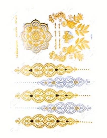 Flower Temporary Tattoo Sticker for Women - Henna / Mehndi