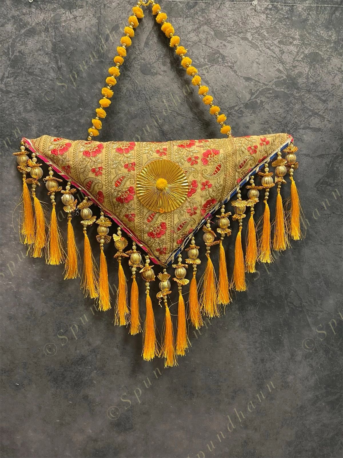 Decorative Embroidered Triangle Hanging Pillow