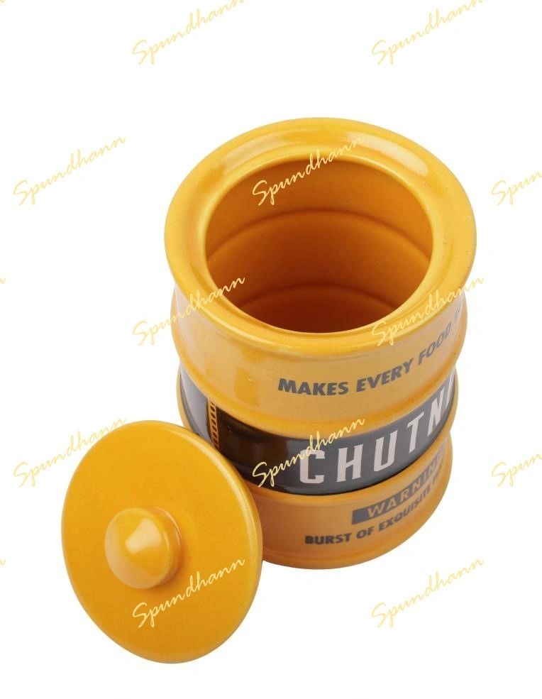 Barrel Style Chutney Aachar Storage Jar Combo