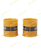 Barrel Style Yellow Hot Coffee Glass Set of 2