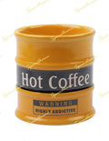Barrel Style Yellow Hot Coffee Glass Set of 2
