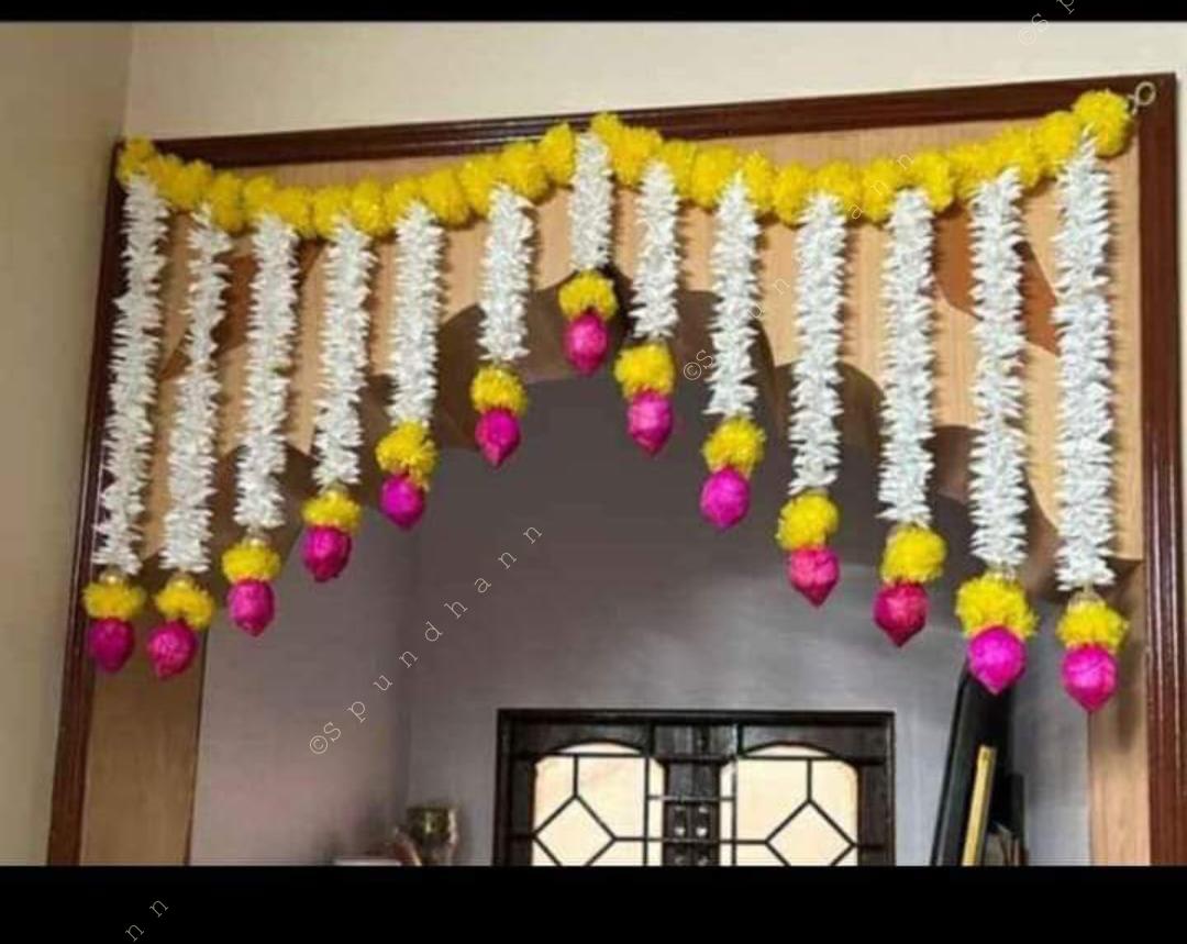 Marigold & Chameli with Lotus Bud Floral Toran