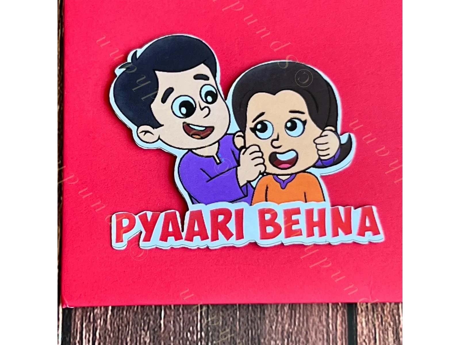 Rakhi Envelope in Red Color with Pyari Behena Writing