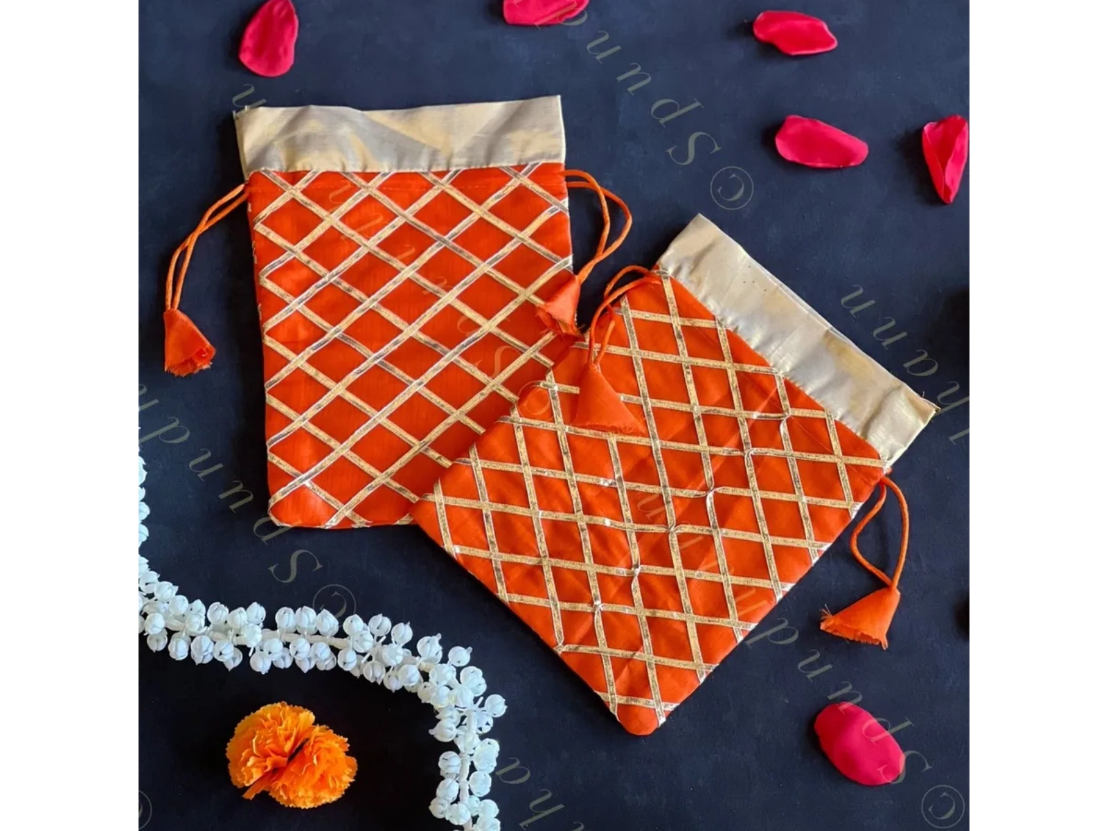 Colorful Gota Criss-Cross Potli Bag