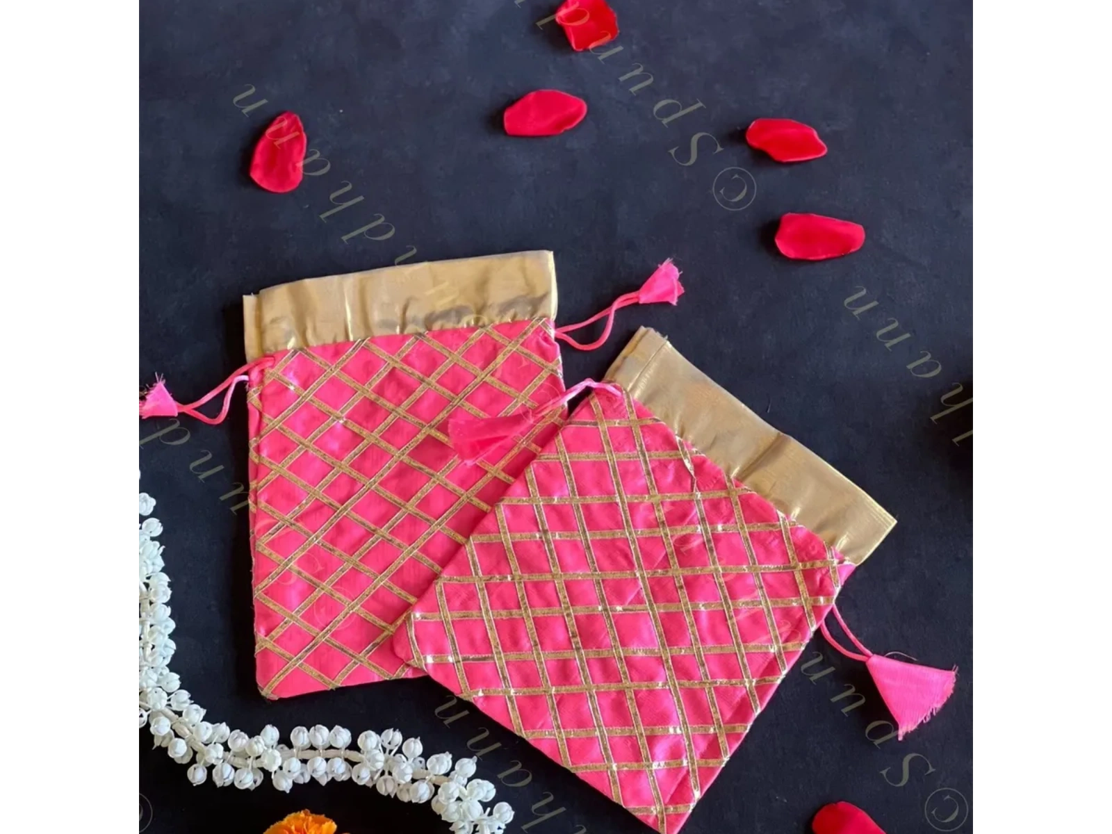 Colorful Gota Criss-Cross Potli Bag