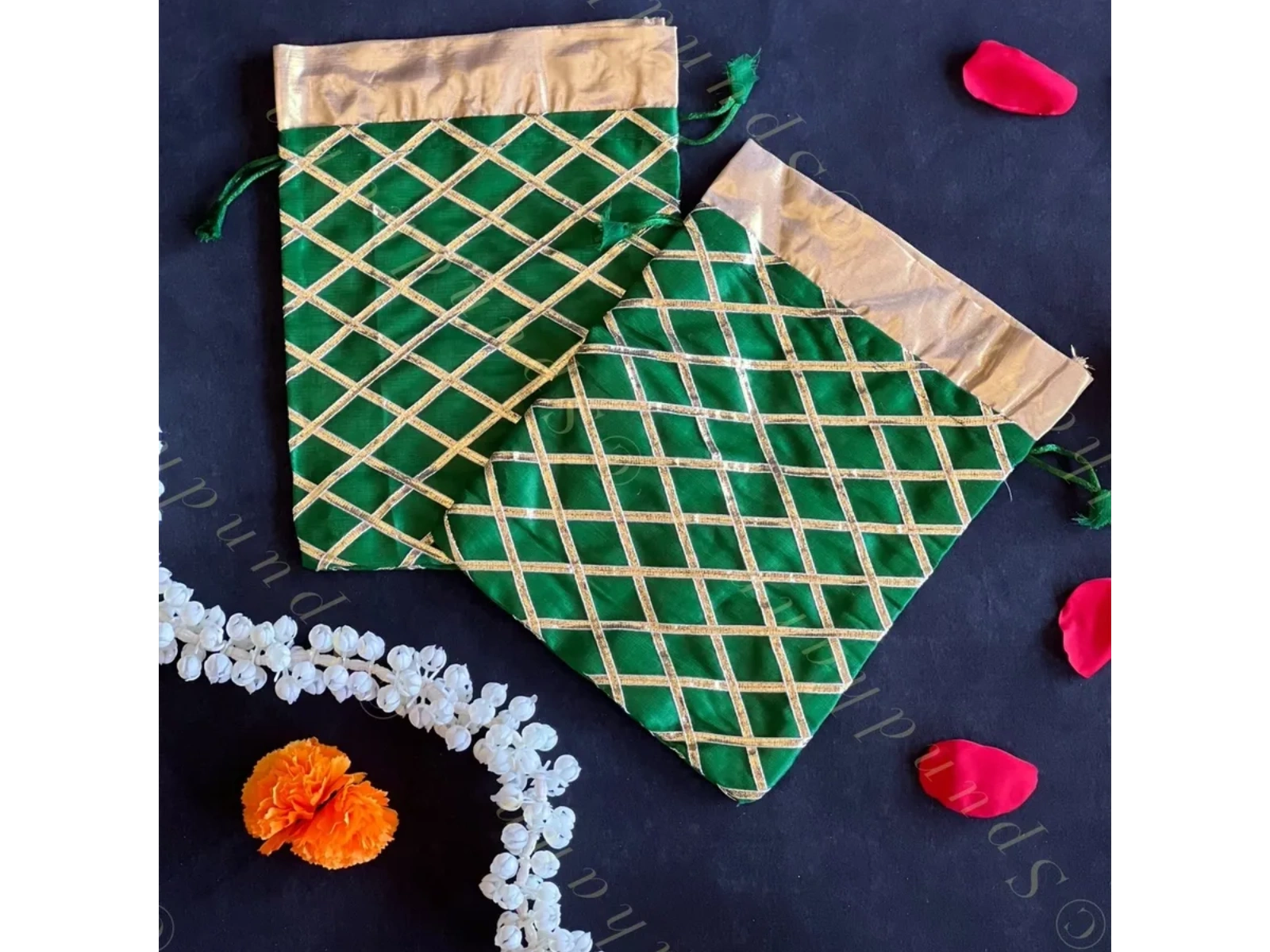 Colorful Gota Criss-Cross Potli Bag