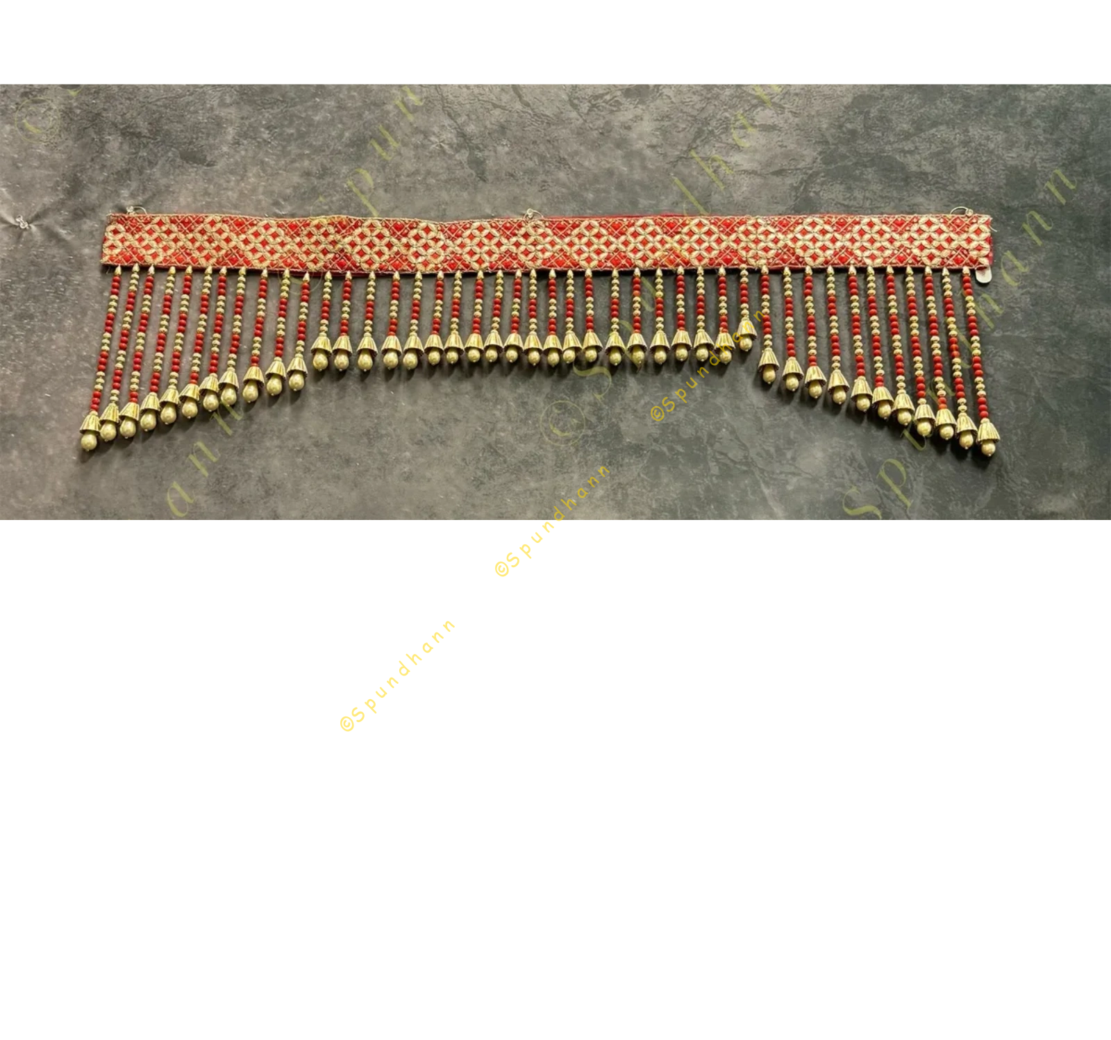 Red Cloth & Gotapatti Design Border Tassels Toran