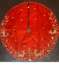 Embroidered Christmas Tree Skirt .