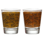 BOTTOMS UP & CHEERS SHOT GLASS SET OF 2
