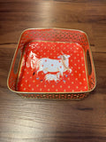 Square Meenakari Tray With Pichwai Art (8 inch)