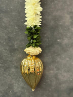 White Chameli String with Gold Drop