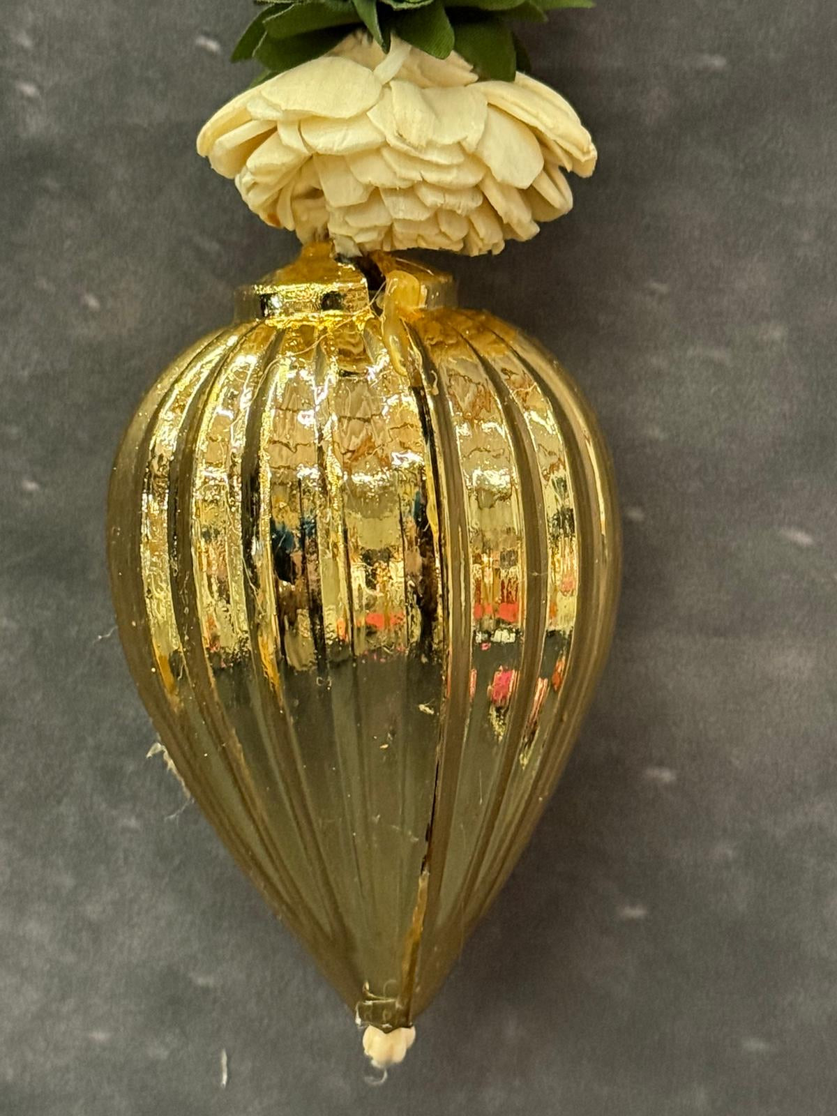 White Chameli String with Gold Drop