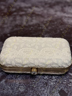 Pastel Color Embroidered Metal Box Purse