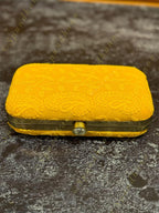 Pastel Color Embroidered Metal Box Purse