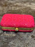 Pastel Color Embroidered Metal Box Purse