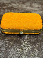 Pastel Color Embroidered Metal Box Purse