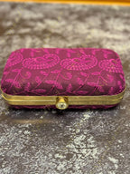 Pastel Color Embroidered Metal Box Purse