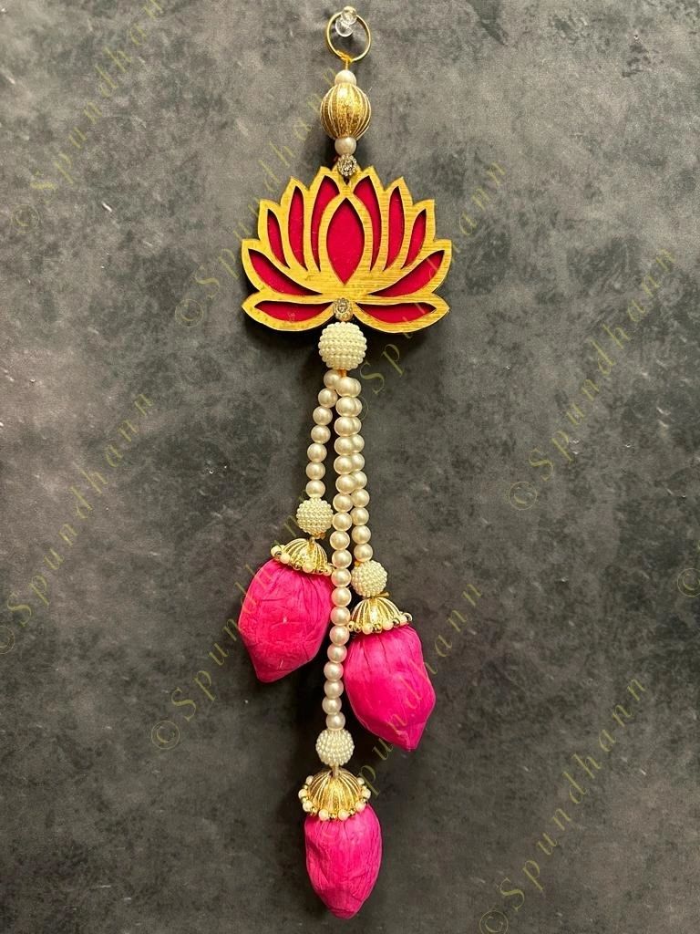 Beads & Red Lotus Bud with Pearl