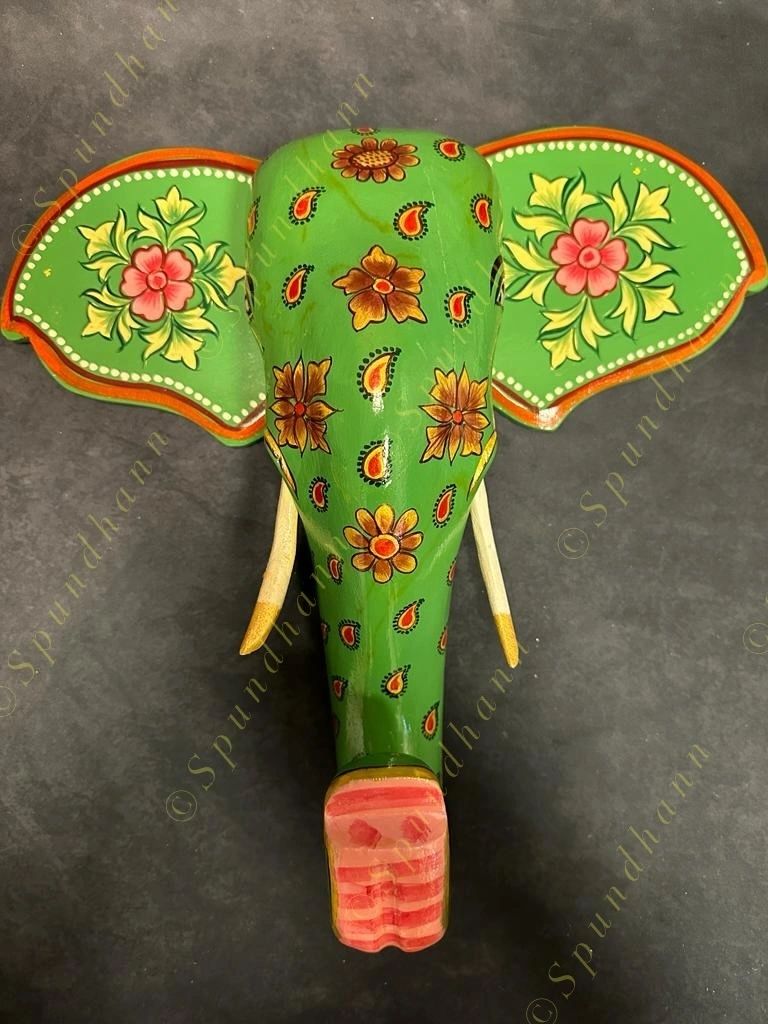 Wooden Elephant Head Wall Hanging #1