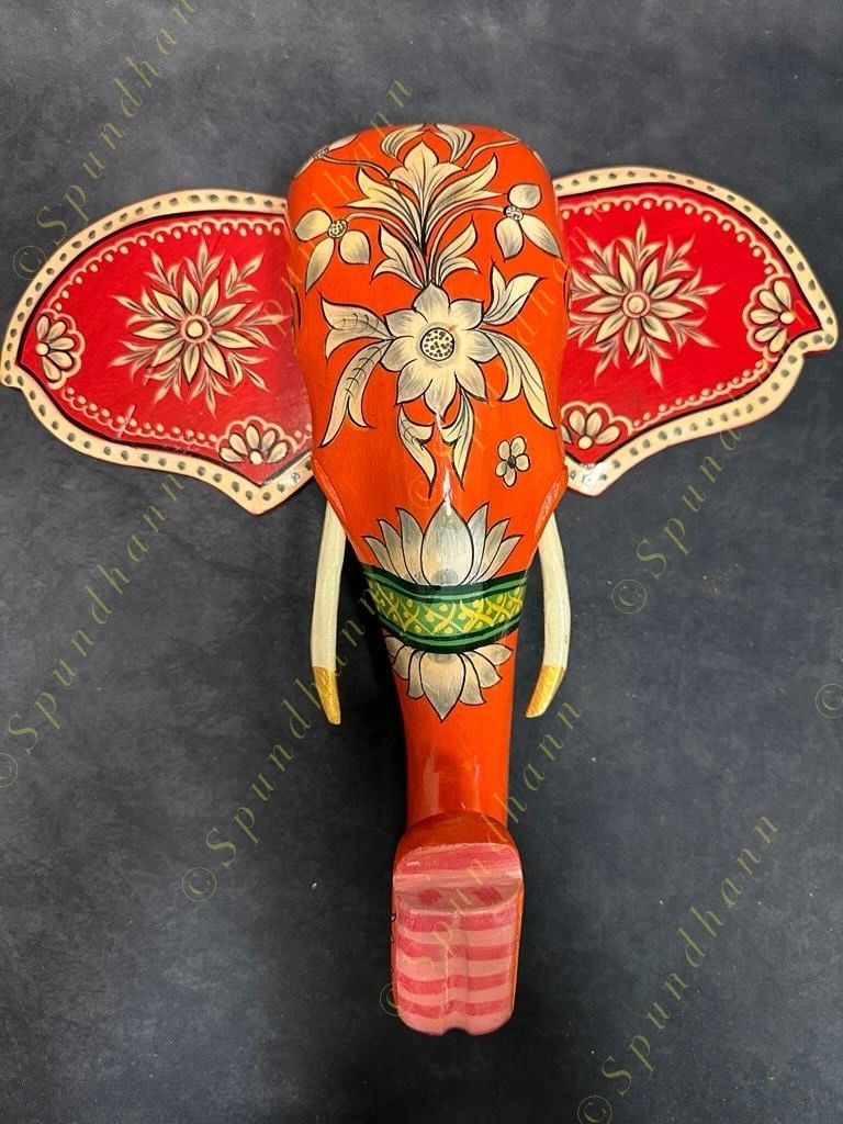 Wooden Elephant Head Wall Hanging #2