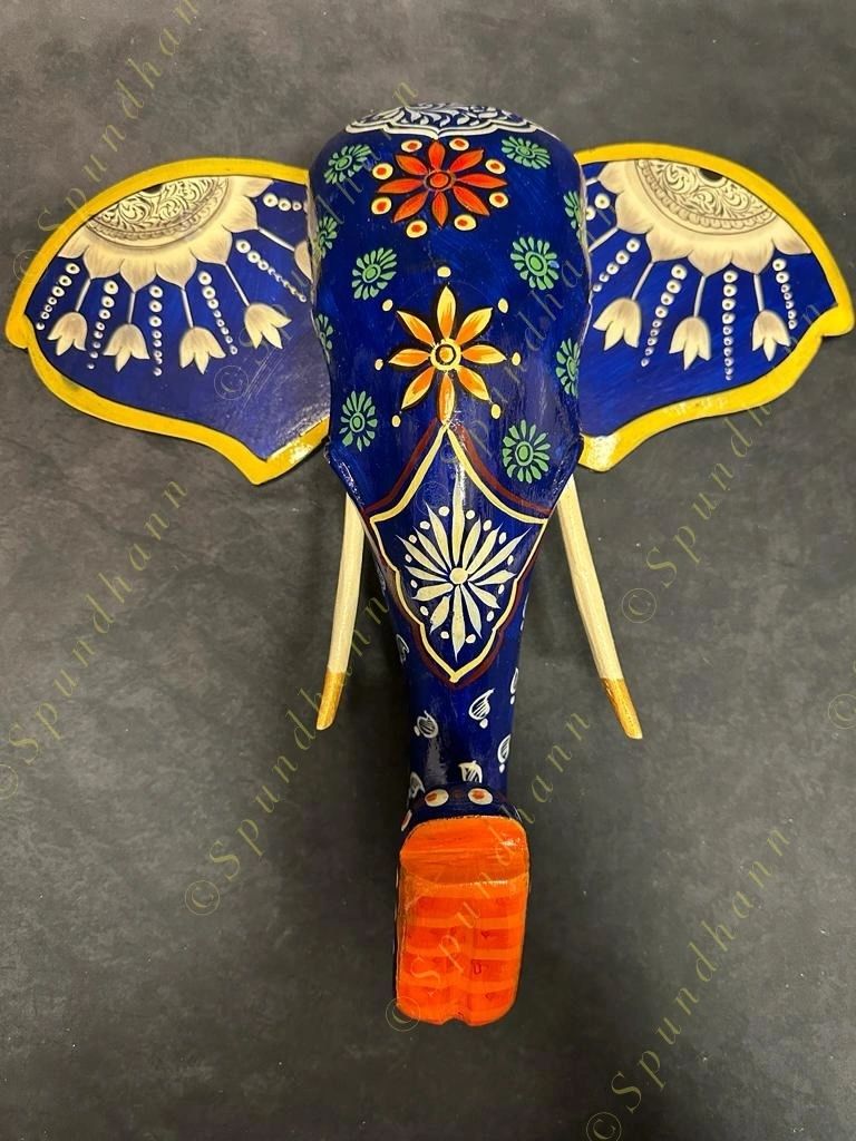 Wooden Elephant Head Wall Hanging #2