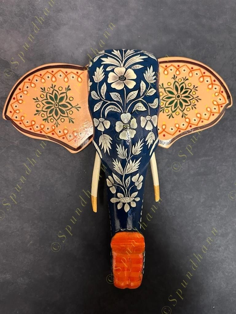 Wooden Elephant Head Wall Hanging #2