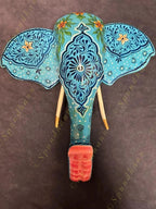Wooden Elephant Head Wall Hanging #1