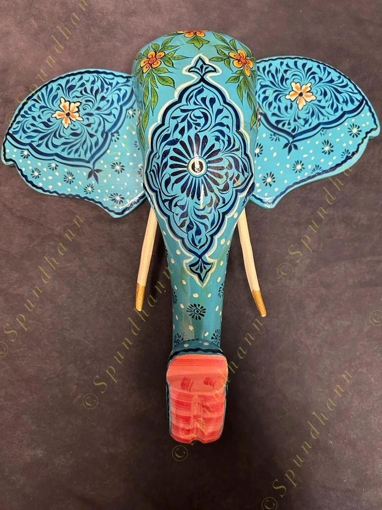 Wooden Elephant Head Wall Hanging #1