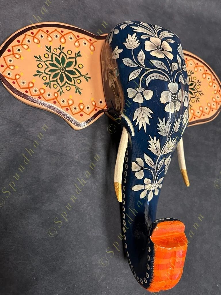 Wooden Elephant Head Wall Hanging #2