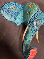 Wooden Elephant Head Wall Hanging #1