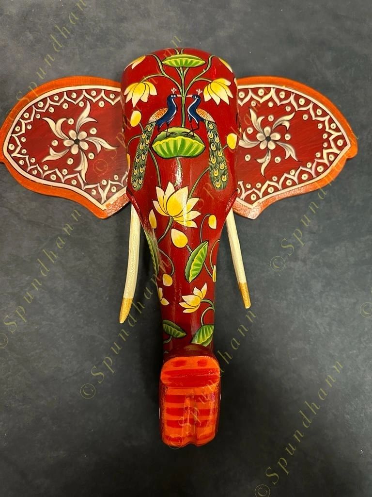 Wooden Elephant Head Wall Hanging #1