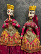Ethnic Indian Full Length Rajasthani Kathputli Set of 2 (Puppet Dolls)